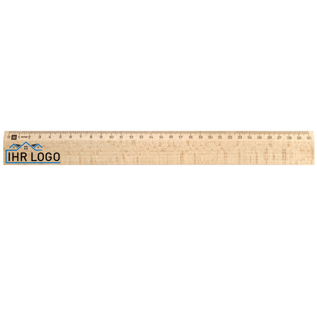 Lineal Holz mit Logo - pro Stück