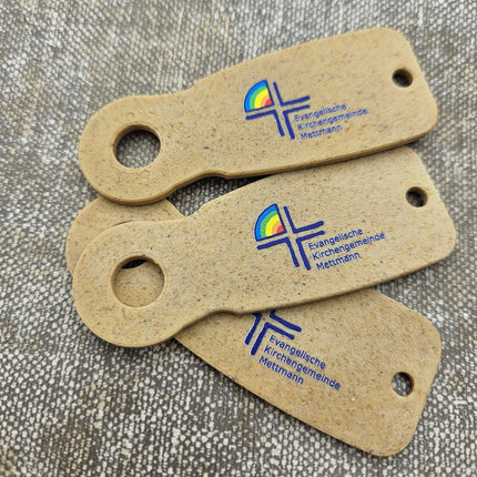 Einkaufswagenlöser selbst gestalten Caddy Key Holzfaser - 100 Stück
