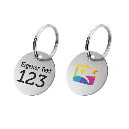 Schlüsselmarke doppelseitiger Eloxaldruck Nummer/Text & Logo - pro Stück
