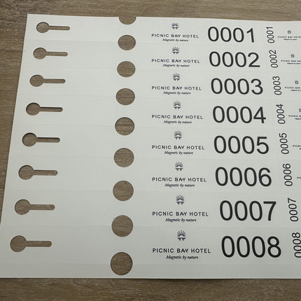 Schlaufenetiketten nummeriert und selbst gestalten 250x25 mm - 200 Stück