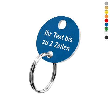 Schlüsselmarke mit Text und Aufhängeloch - pro Stück
