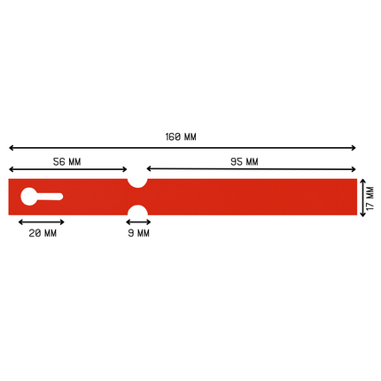 Schlaufenetiketten TT-Drucker 150µ, 160x17 mm, Rot - 4000 Stück