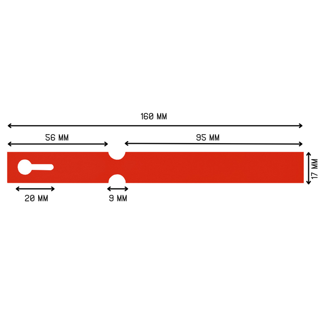Schlaufenetiketten TT-Drucker 150µ, 160x17 mm, Rot - 4000 Stück