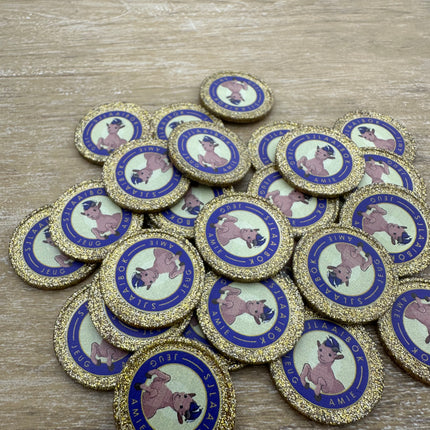 Wertmarken Chips selbst gestalten Ø29mm Glitzer - 100 Stück