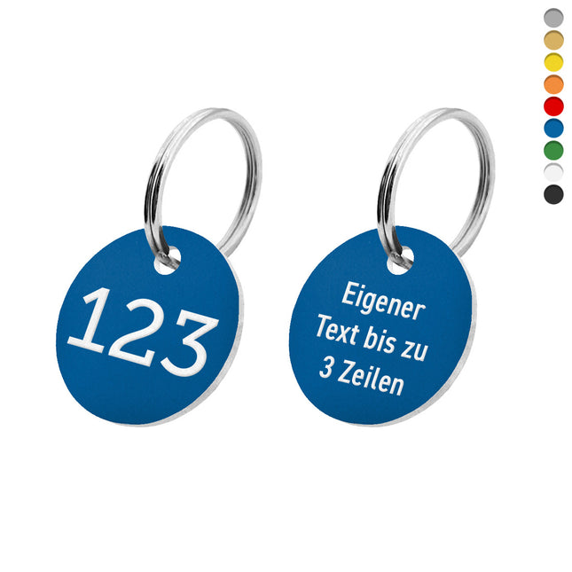 Zahlenmarke mit Text, doppelseitig - pro Stück