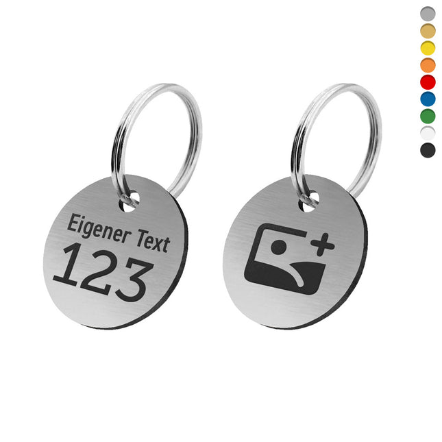 Schlüsselmarke mit Text & Logo, doppelseitig - pro Stück