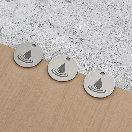 Schlüsselmarke Edelstahl Ø30mm mit Logo - pro Stück