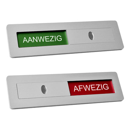 Schiebeschild Aanwezig-Afwezig - 125x35mm