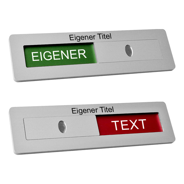 Schiebeschild eigener Text und Betitelung - 125x35mm