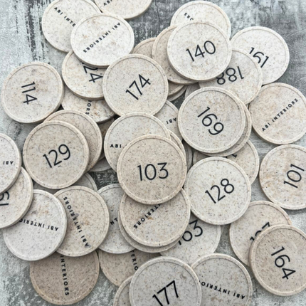 Wertmarken Chips selbst gestalten Ø29mm Holzfaser - 100 Stück
