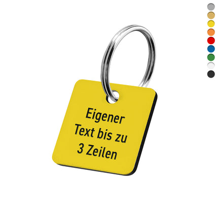 Schlüsselmarke Quadrat Text - pro Stück