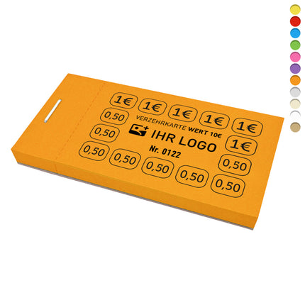 Verzehrkarte 10€ eigenes Logo - 1000 Abrisse