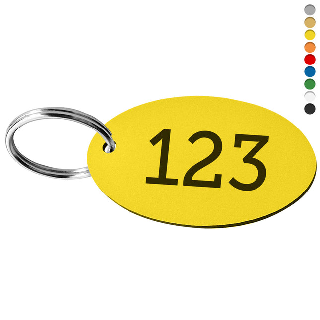 Schlüsselmarke Oval Nummergravur - pro Stück