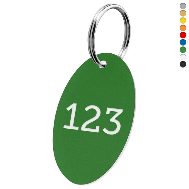 Schlüsselmarke Oval Nummergravur - pro Stück