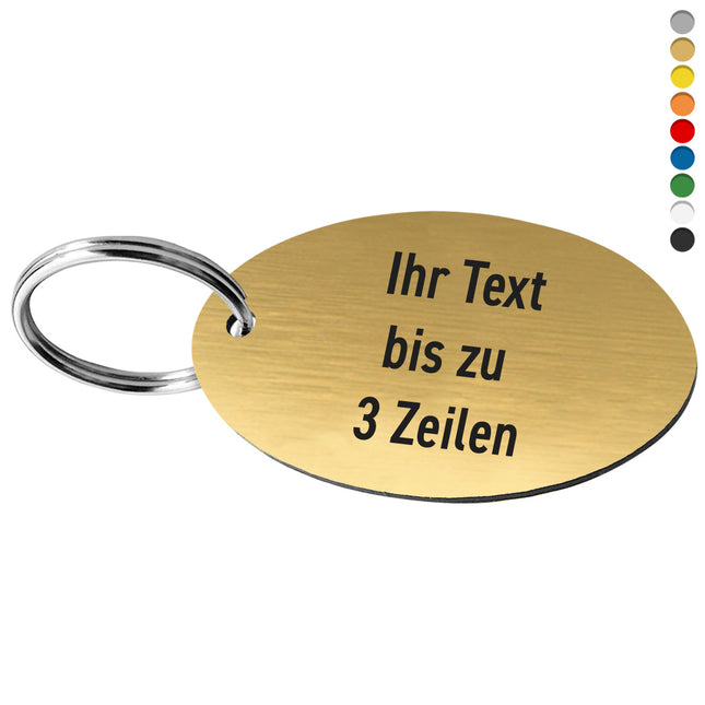 Schlüsselmarke Oval mit Text - pro Stück