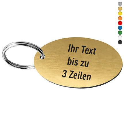 Schlüsselmarke Oval mit Text - pro Stück