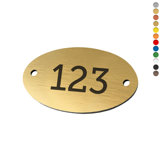 Zahlenmarke Oval mit 2 Bohrungen - pro Stück