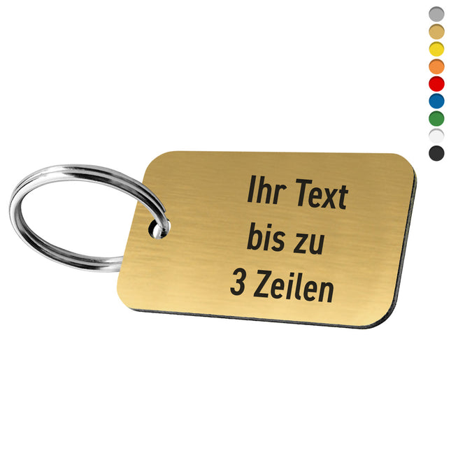Schlüsselmarke Rechteck mit Text - pro Stück