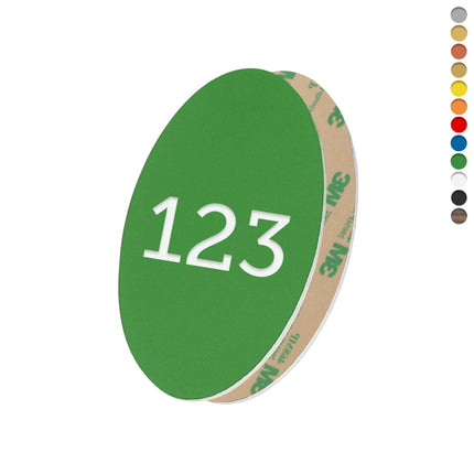 Zahlenmarke Oval mit Tape -pro Stück