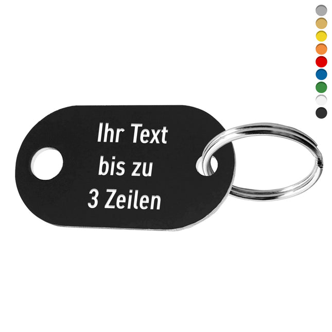 Schlüsselmarke Langoval mit Text - pro Stück