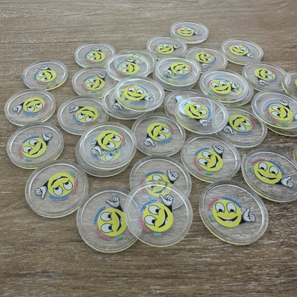 Wertmarken Chips selbst gestalten Ø25mm, transparent - 100 Stück