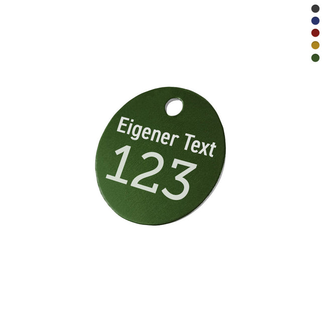 Zahlenmarke mit Text - pro Stück