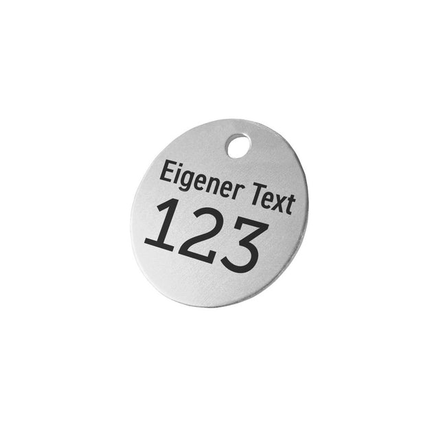 Zahlenmarke mit Text - pro Stück