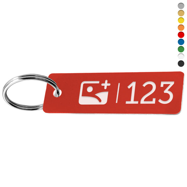 Schlüsselmarke schmal Logo&Nummer - pro Stück