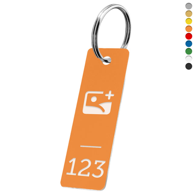 Schlüsselmarke schmal Logo&Nummer - pro Stück
