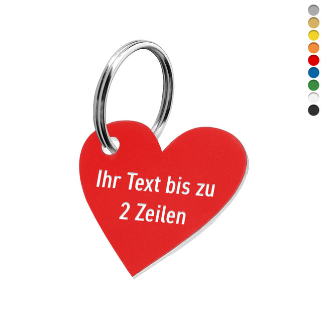Schlüsselmarke Herz Textgravur - pro Stück