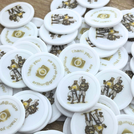 Wertmarken Chips selbst gestalten Weiß Ø28 mm - 100 Stück
