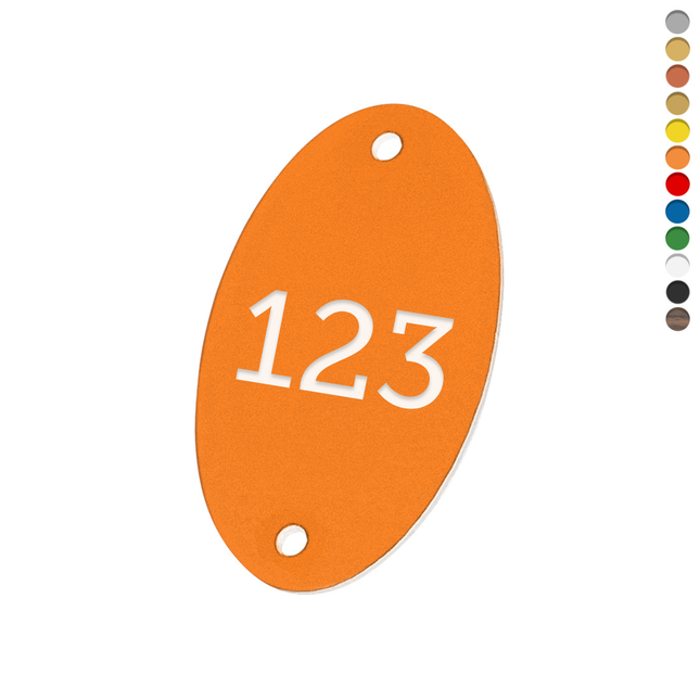 Zahlenmarke Oval mit 2 Bohrungen - pro Stück