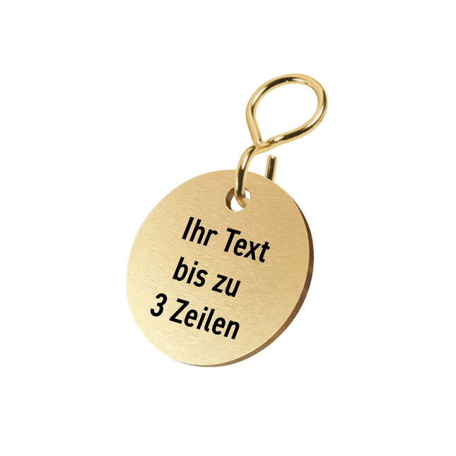 Schlüsselmarke Messing mit Text - pro Stück