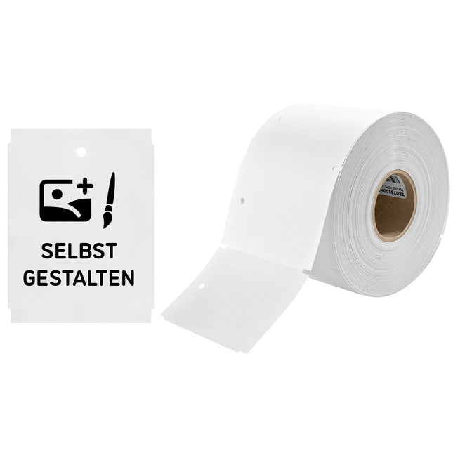 Hängeetiket 75x100mm, selbst gestalten - 100 Stück