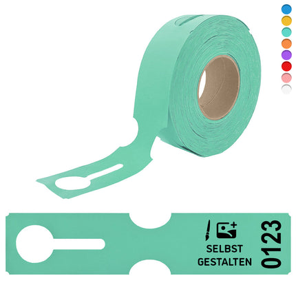 Schlaufenetiketten selbst gestalten 273,5x59mm, nummeriert – 100 Stück