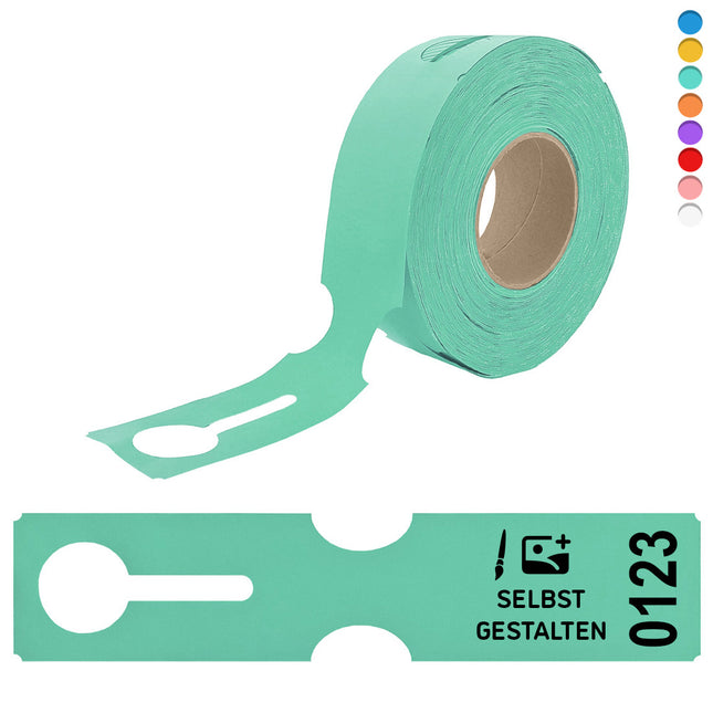 Schlaufenetiketten selbst gestalten 273,5x59mm, nummeriert – 100 Stück