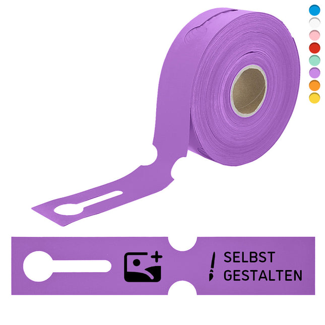 Schlaufenetikett selbst gestalten 260x50 mm - 100 Stück