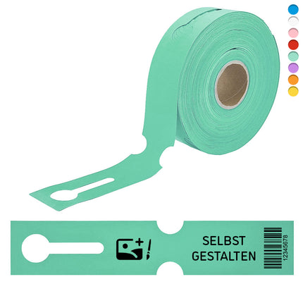 Schlaufenetiketten selbst gestalten 260x50mm, Barcode - 100 Stück