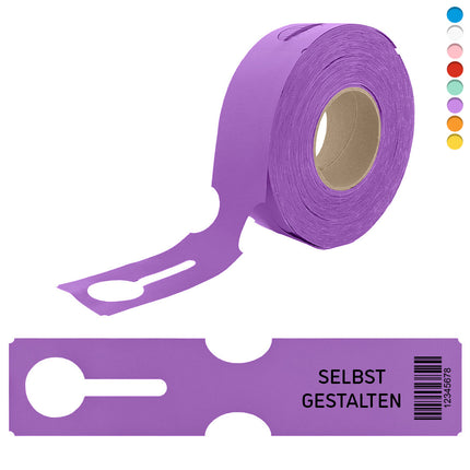 Schlaufenetiketten selbst gestalten 273,5x59mm, Barcode - 100 Stück