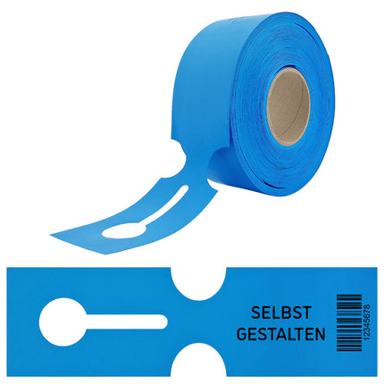 Schlaufenetiketten selbst gestalten 273,5x80mm, Barcode - 100 Stück