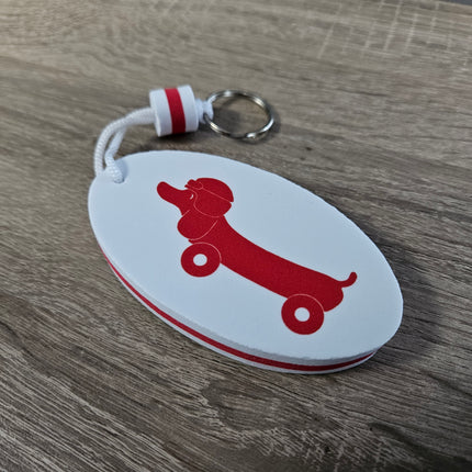 Schwimmender Schlüsselanhänger personalisiert Weiß/Rot - pro Stück