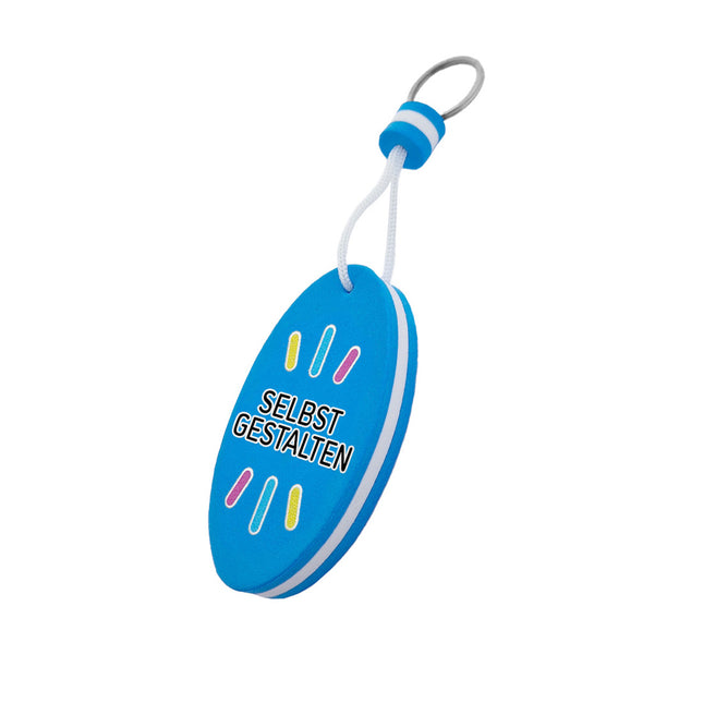 Schwimmender Schlüsselanhänger personalisiert Blau - pro Stück