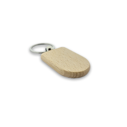 Holz Schlüsselanhänger halb Oval selbst gestalten - pro Stück