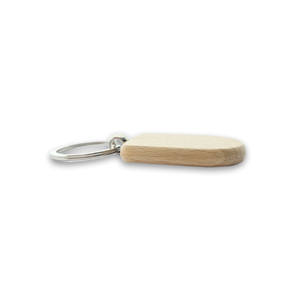 Holz Schlüsselanhänger halb Oval selbst gestalten - pro Stück