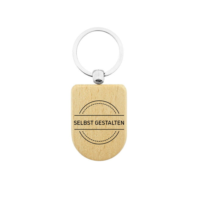 Holz Schlüsselanhänger halb Oval selbst gestalten - pro Stück
