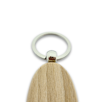 Holz Schlüsselanhänger Oval graviert - pro Stück