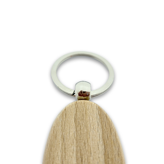 Holz Schlüsselanhänger Oval graviert - pro Stück