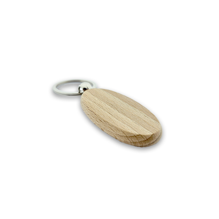 Holz Schlüsselanhänger Oval graviert - pro Stück