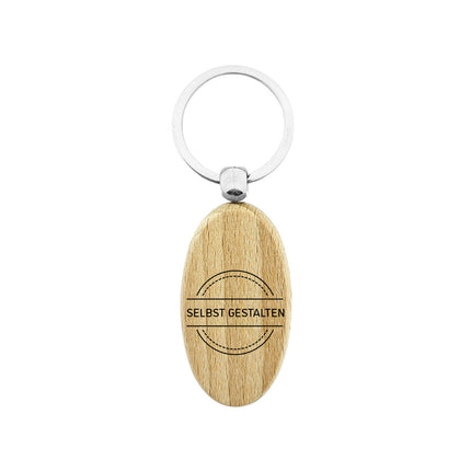 Holz Schlüsselanhänger Oval selbst gestalten - pro Stück