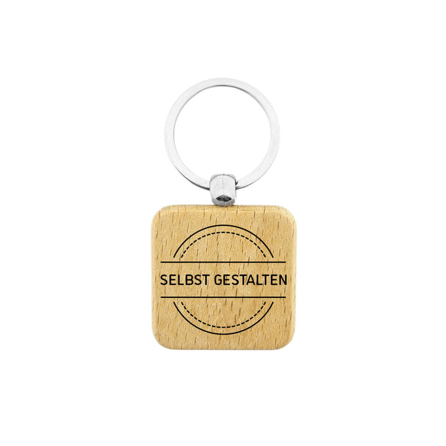 Holz Schlüsselanhänger Quadrat selbst gestalten - pro Stück